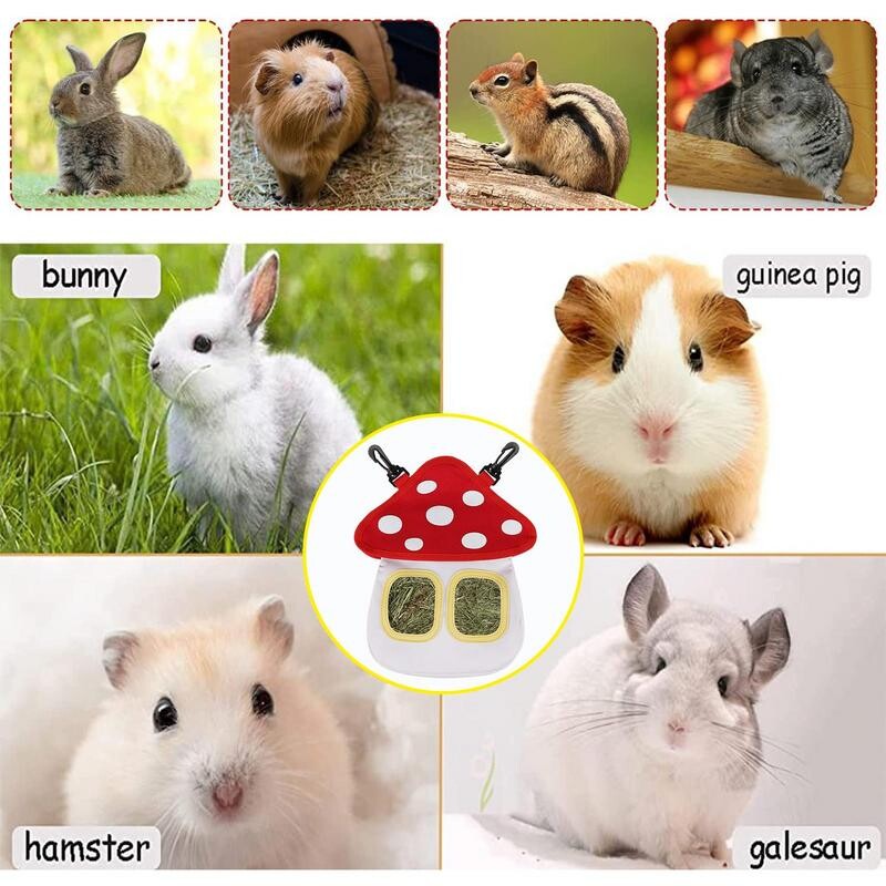 Vreća za sijeno za zeca Oxford tkanina u obliku gljive Viseća vreća za hranjenje sijena Vreća za pohranu sijena za hrčke činčile Zec Gvineja