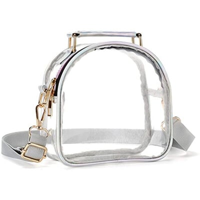 Dámska kabelka cez rameno Super Bowl, priehľadná crossbody taška cez rameno, vodotesná PVC vrecká na letné cestovanie