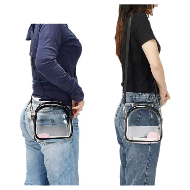Dámska kabelka cez rameno Super Bowl, priehľadná crossbody taška cez rameno, vodotesná PVC vrecká na letné cestovanie