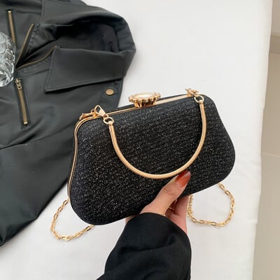 Luxus High Design női estélyi táska márka parti bankett csillogó táska hölgyeknek Esküvői Clutch kézitáska Válltáska lánc Bolsas