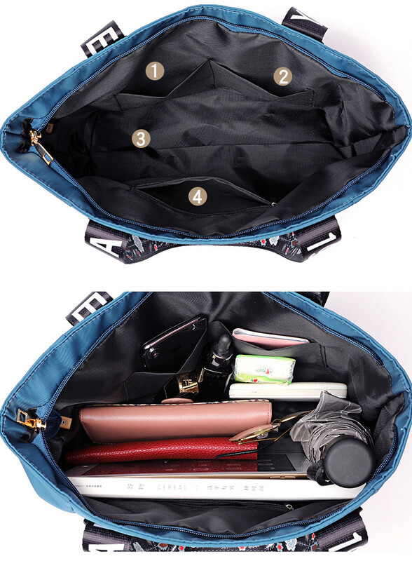 2024 Újdonságok Hímzés Női Kézitáska Nylon Vízálló Alkalmi Bevásárlótáska Nagy kapacitású női válltáskák