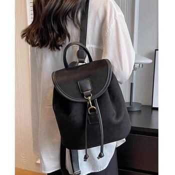 Vintage Velvet Backpack Women 2024 Fashion Casual Backpack Παντός αγώνα Φορητή τσάντα κουβά για κορίτσια Σχολική τσάντα μεγάλης χωρητικότητας