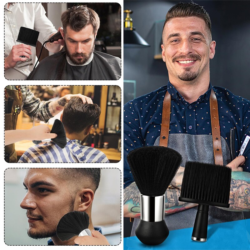 2 vnt./komplektas Neck Duster Barber Pašalinkite atsipalaidavusius plaukų šepetėlius Plaukų kirpimo šepetys Minkštas plaukų valymo šepetys Kirpyklos įrankiai