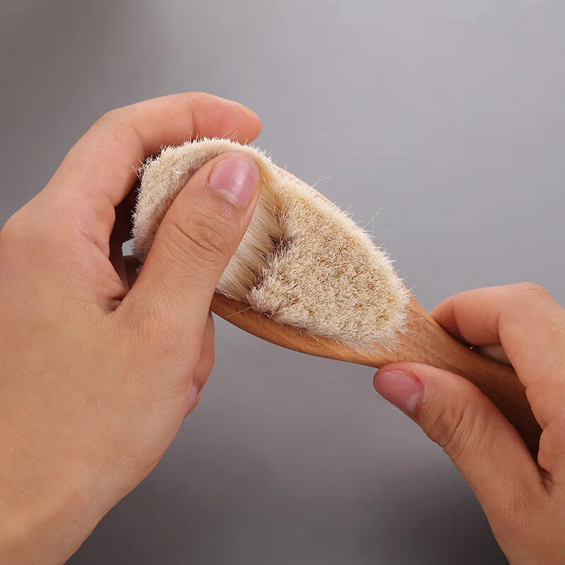 Újszülött baba gyapjú baba fakefe fésű újszülött hajkefe csecsemő fejmasszírozó hordozható baba fésű haj fürdőkefe fésű új