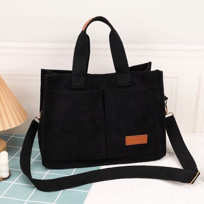 Módna dámska ležérna kabelka, manšestrová taška, taška cez rameno s ozdobou na písmená, crossbody kabelka s viacerými vreckami