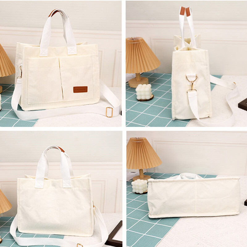 Módna dámska ležérna kabelka, manšestrová taška, taška cez rameno s ozdobou na písmená, crossbody kabelka s viacerými vreckami