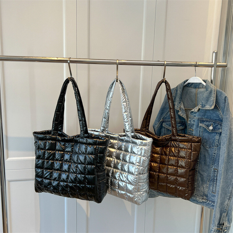 Hot Sale Winter Space Cotton Totes, Γυναικεία τσάντα ώμου μεγάλης χωρητικότητας, Γυναικεία τσάντα μασχάλης για ψώνια πολυτελείας