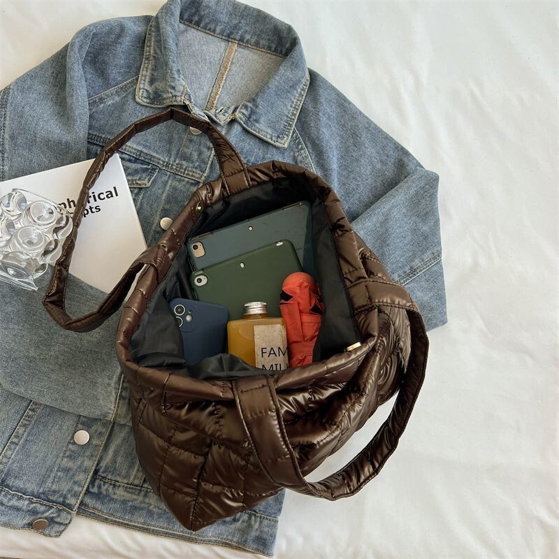 Hot Sale Winter Space Cotton Totes, Γυναικεία τσάντα ώμου μεγάλης χωρητικότητας, Γυναικεία τσάντα μασχάλης για ψώνια πολυτελείας