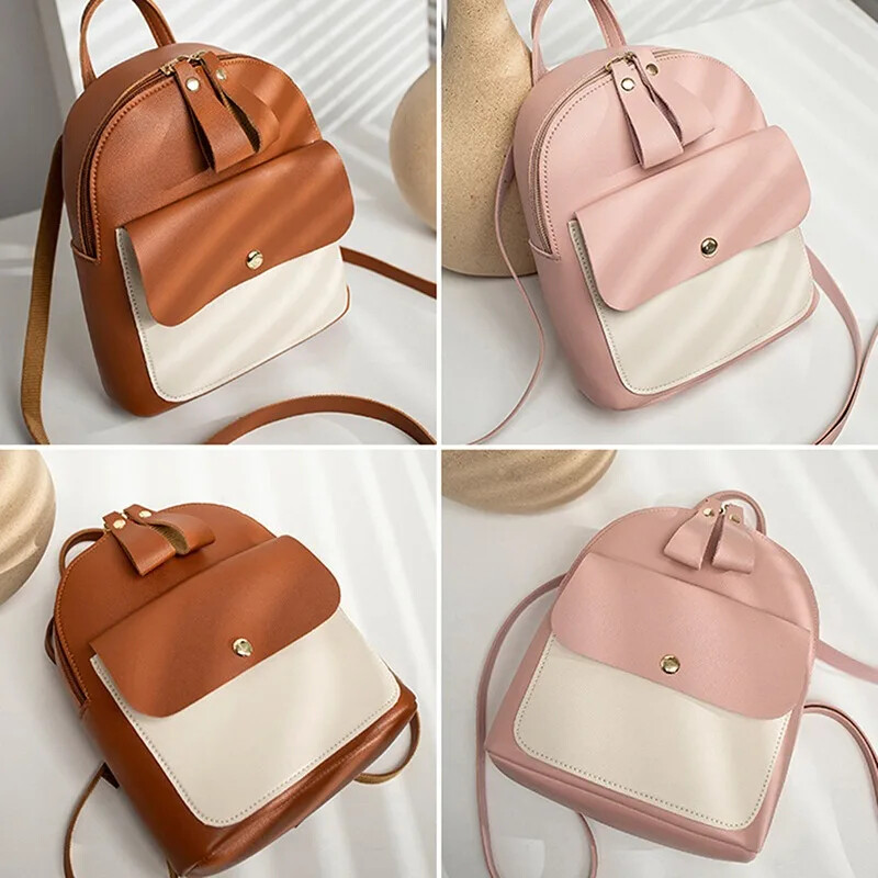 Moterų kuprinė, mokyklinė, daugiafunkcė maža mini krepšys, skirta krepšiui, moteriška pečių odinė kuprinė paaugliams vaikams