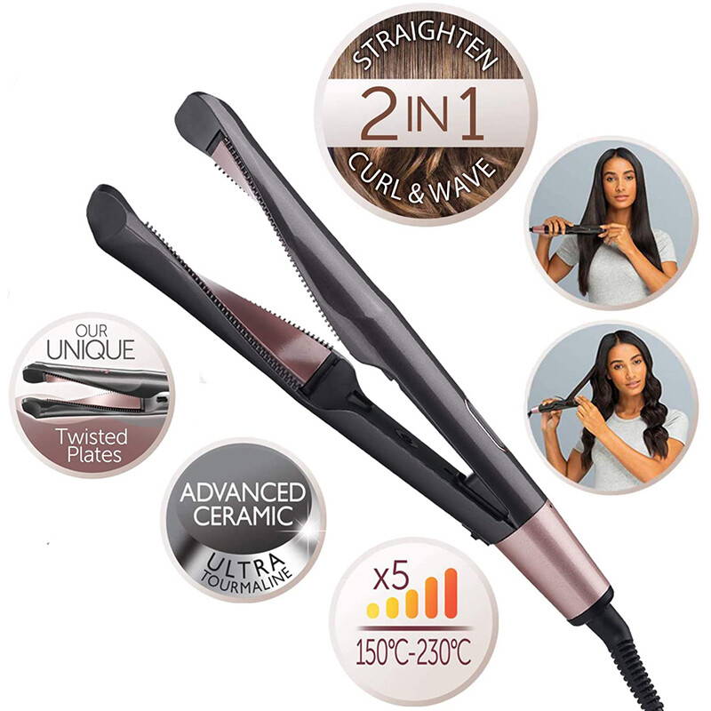 Vânzare fierbinte fier plat răsucit doi într-un ondulator drept ondulator LCD ceramic ondulator și ondulator magic