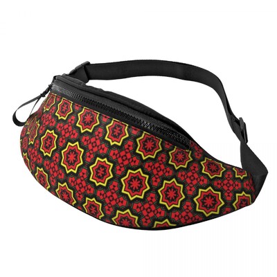 Színes afrikai törzsi mintás Fanny Pack férfiaknak Női Afrika Ankara Nyomtatás Crossbody deréktáska Utazós telefon pénzes tasak