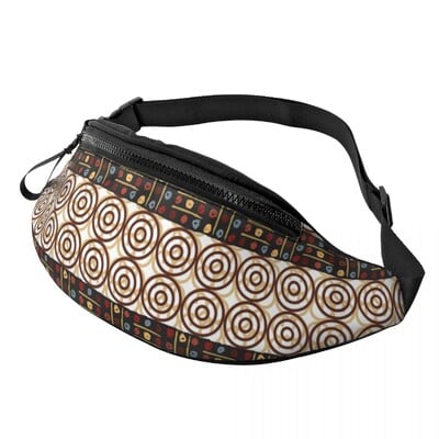 Színes afrikai törzsi mintás Fanny Pack férfiaknak Női Afrika Ankara Nyomtatás Crossbody deréktáska Utazós telefon pénzes tasak