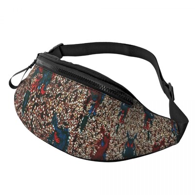 Színes afrikai törzsi mintás Fanny Pack férfiaknak Női Afrika Ankara Nyomtatás Crossbody deréktáska Utazós telefon pénzes tasak