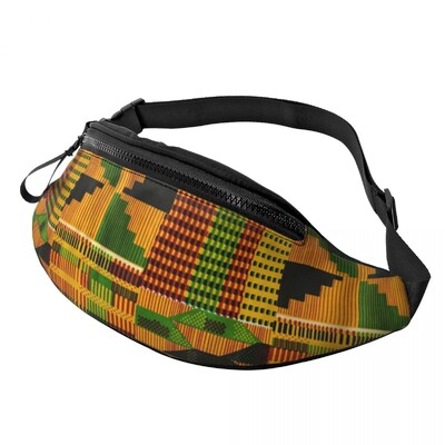 Színes afrikai törzsi mintás Fanny Pack férfiaknak Női Afrika Ankara Nyomtatás Crossbody deréktáska Utazós telefon pénzes tasak