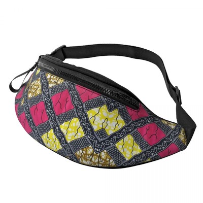 Színes afrikai törzsi mintás Fanny Pack férfiaknak Női Afrika Ankara Nyomtatás Crossbody deréktáska Utazós telefon pénzes tasak