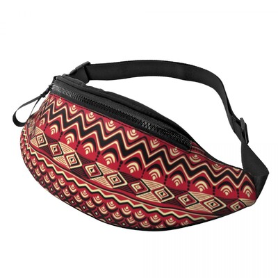 Színes afrikai törzsi mintás Fanny Pack férfiaknak Női Afrika Ankara Nyomtatás Crossbody deréktáska Utazós telefon pénzes tasak