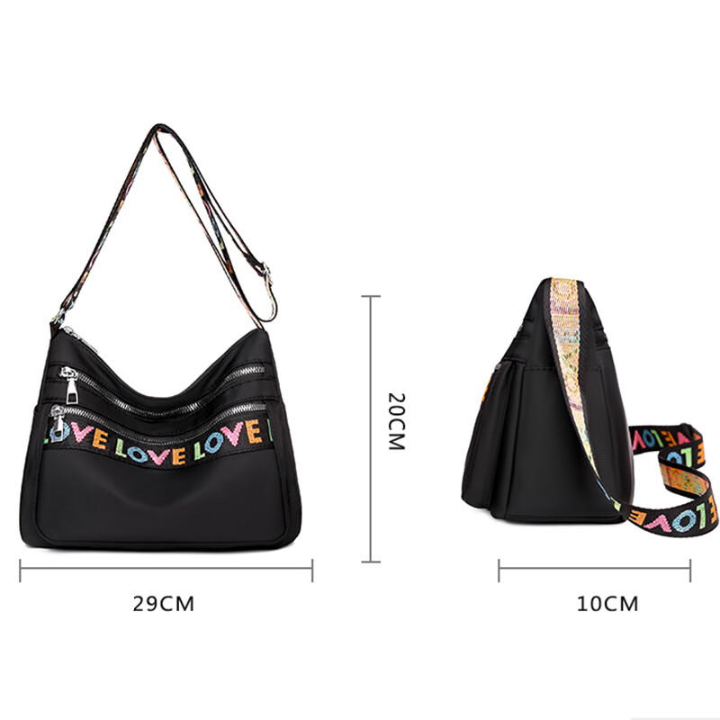 Dámska crossbody kabelka, vodotesná nylonová oxfordská taška cez rameno, ležérna veľká kapacita, dámska cestovná nákupná taška