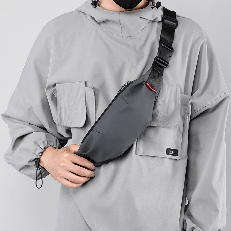 Vīriešu jostas soma Jauni koledžas studenti Ceļojumi Vīriešu Crossbody soma Vīriešu jostas soma Ūdensizturīgi modes krūšu somas Мужская Сумка Поясная