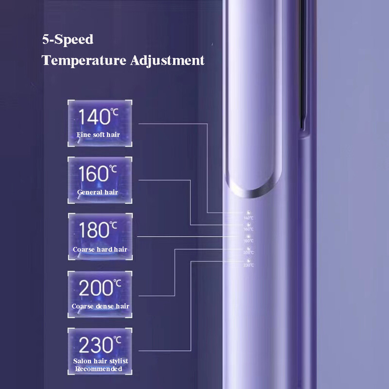 Hordozható hajvasaló, egyenes göndör haj kerámia kék világos anion ionos hajvasaló hajformázó eszközök