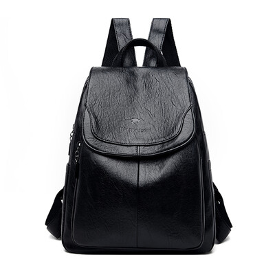Dámske kvalitné kožené batohy pre dievčatá Sac A Dos Casual Daybath Čierny vintage batoh Školské tašky pre dievčatá Mochila Rucksack