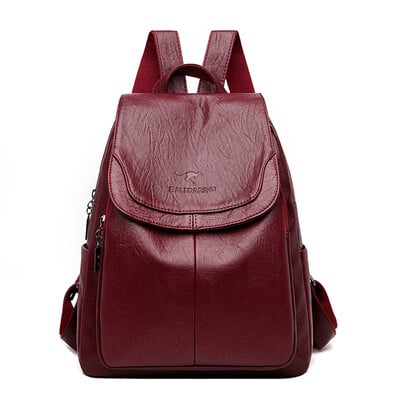 Dámske kvalitné kožené batohy pre dievčatá Sac A Dos Casual Daybath Čierny vintage batoh Školské tašky pre dievčatá Mochila Rucksack