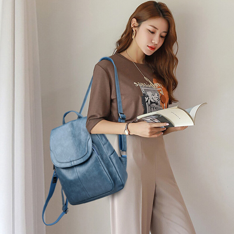 Dámske kvalitné kožené batohy pre dievčatá Sac A Dos Casual Daybath Čierny vintage batoh Školské tašky pre dievčatá Mochila Rucksack