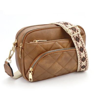 Dámska ležérna kabelka cez rameno z umelej kože, široký popruh, crossbody kabelky, štvorcové dizajnérske dámske kabelky cez rameno