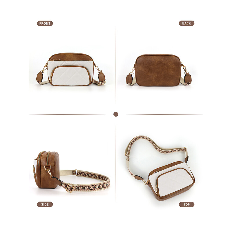 Dámska ležérna kabelka cez rameno z umelej kože, široký popruh, crossbody kabelky, štvorcové dizajnérske dámske kabelky cez rameno