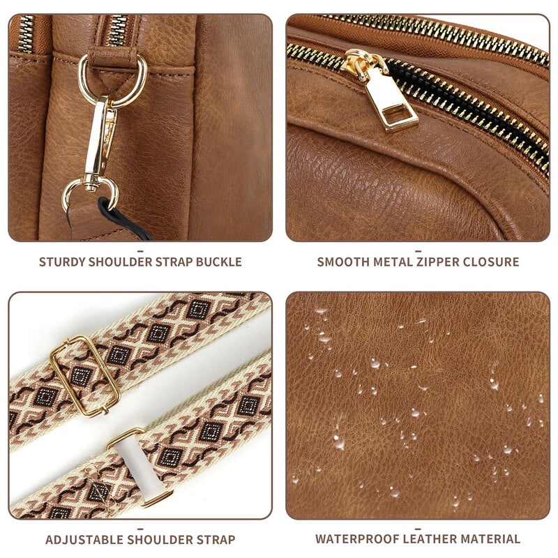 Dámska ležérna kabelka cez rameno z umelej kože, široký popruh, crossbody kabelky, štvorcové dizajnérske dámske kabelky cez rameno