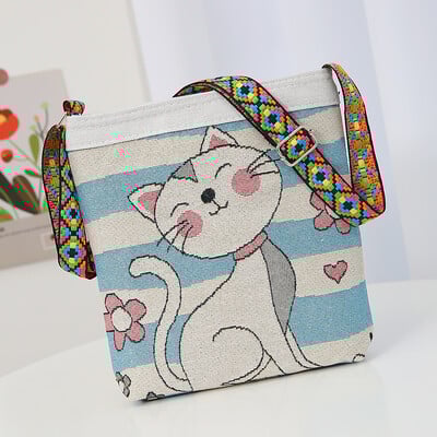 Női hímzett elefánt nylon Crossbody táska nagy kapacitású női kézitáska pénztárca Női alkalmi tervező utazó válltáska