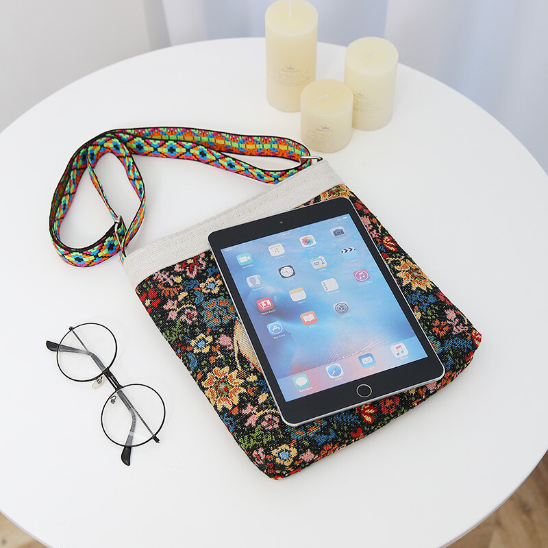 Női hímzett elefánt nylon Crossbody táska nagy kapacitású női kézitáska pénztárca Női alkalmi tervező utazó válltáska