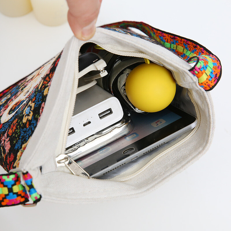 Női hímzett elefánt nylon Crossbody táska nagy kapacitású női kézitáska pénztárca Női alkalmi tervező utazó válltáska