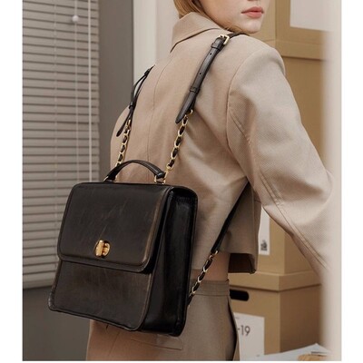 JIAERDI Vintage melnas mugursomas sievietēm Preppy stila ķēde Pu ādas mini mugursoma sievietēm Harajuku Retro Mochila Bolsos Aesthetic