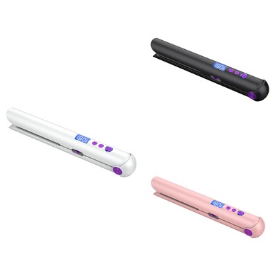 Prijenosni USB punjivi uređaj za ravnanje kose i uvijač s Power Bankom Putni ravni štapić za kosu Bežično ravnanje