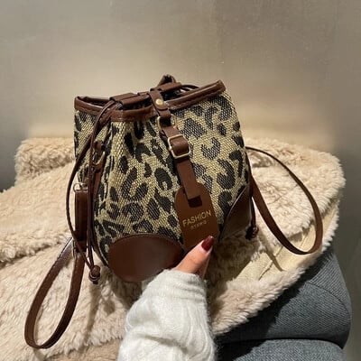 Leopard Malá PU Kožená Dámska Crossbody Taška Jesenná Dizajnérska Taška Cez Rameno Luxusná Značková Dámska Kabelka Dámsky Trend Tote
