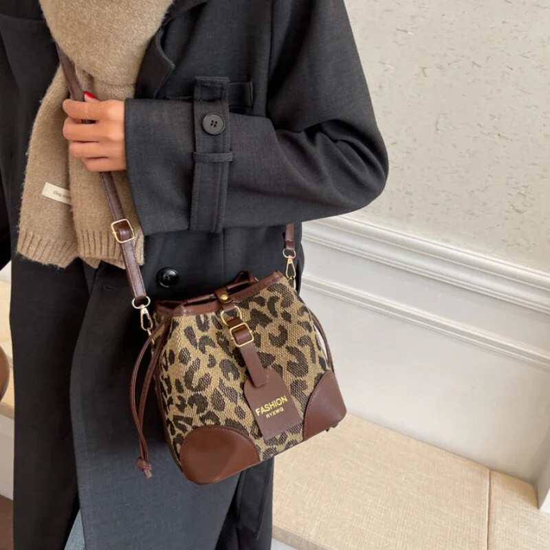 Leopard Malá PU Kožená Dámska Crossbody Taška Jesenná Dizajnérska Taška Cez Rameno Luxusná Značková Dámska Kabelka Dámsky Trend Tote