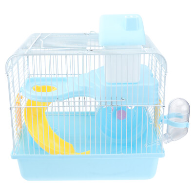 Vilă cușă pentru hamsteri transparente Habitat pe două niveluri pentru animale de companie mici, iepure de călătorie chinchilla