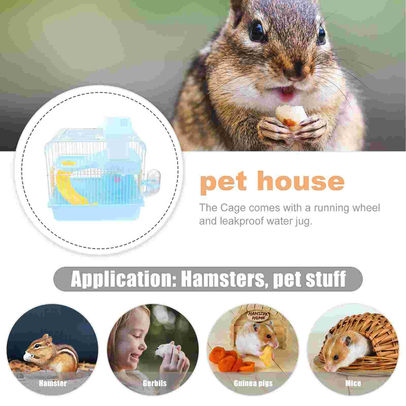 Divu līmeņu biotopu caurspīdīga kāmju būrīša villa maziem mājdzīvniekiem šinšillu ceļojumu trusis