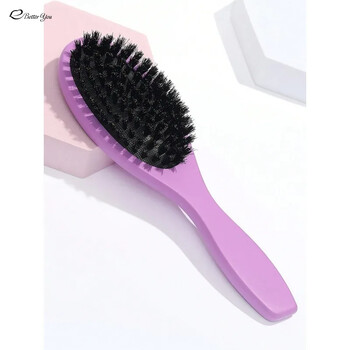 New Arrival Hair Brush Wood Handle Boar Bristle Beard Comb Styling Detangling Iighten Brown Lotus Boar Bristles Μασάζ χτένα