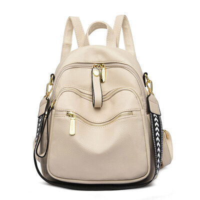 Дамски меки раници от естествена кожа Vintage Дамски чанти през рамо Sac a Dos Ежедневни туристически дамски раници Mochilas Ученически чанти