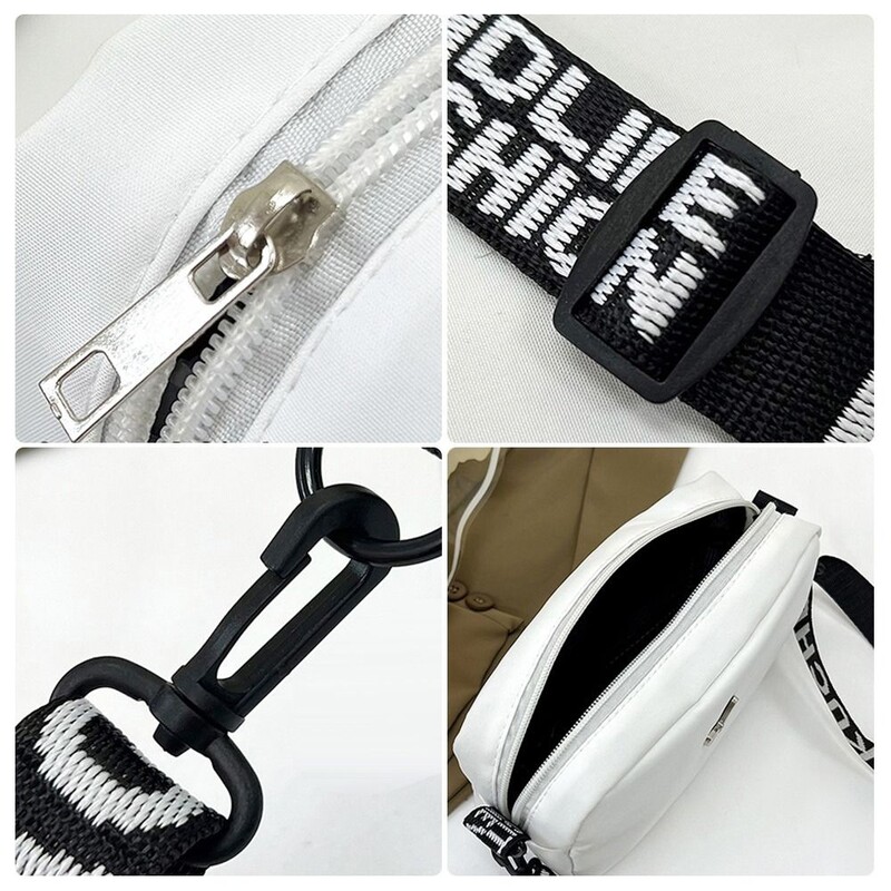 Найлонова чанта за подарък през рамо Butterly Black&white Crossbody Bag Trend Wide Belt Messenger bag