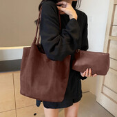 Őszi téli vintage női táska nagy kapacitású velúr válltáska egyszínű Egyszerű alkalmi utazótáska Retro kézitáskák