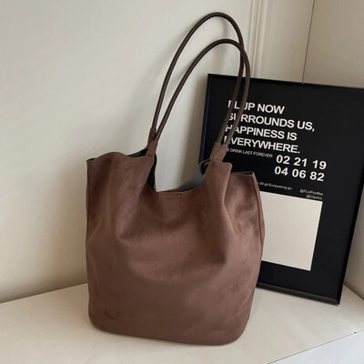 Őszi téli vintage női táska nagy kapacitású velúr válltáska egyszínű Egyszerű alkalmi utazótáska Retro kézitáskák