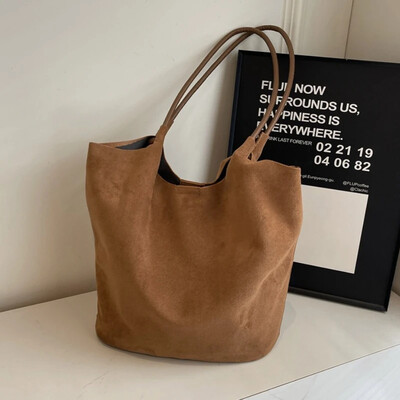 Őszi téli vintage női táska nagy kapacitású velúr válltáska egyszínű Egyszerű alkalmi utazótáska Retro kézitáskák