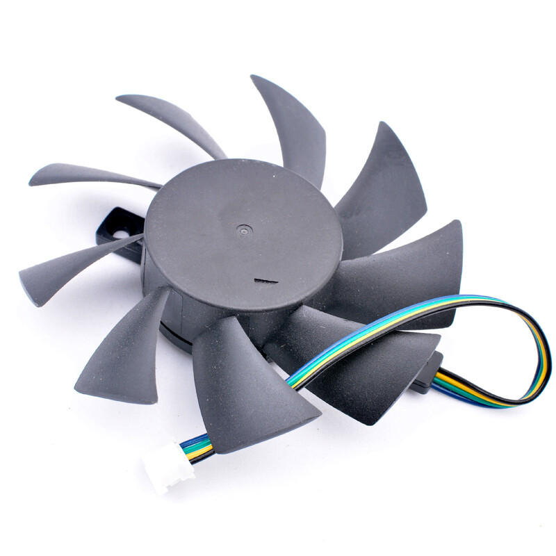 PLA08015B12HH Skersmuo 75 mm, skylės žingsnis 40 mm DC12V 0,35A 4 eilučių 4 kontaktų aušinimo ventiliatorius su dvigubu rutuliniu guoliu, skirtas vaizdo plokštei