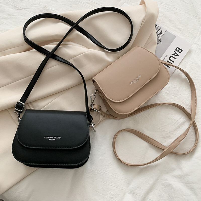 Dámska módna trendy sedlová kabelka cez rameno, kabelka z pu kože, crossbody kabelka, jednoduchá jednofarebná chlopňová taška cez rameno, kabelky, puzdro