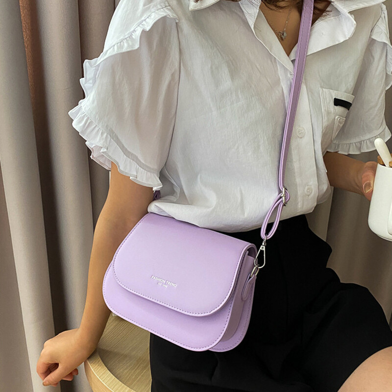 Dámska módna trendy sedlová kabelka cez rameno, kabelka z pu kože, crossbody kabelka, jednoduchá jednofarebná chlopňová taška cez rameno, kabelky, puzdro