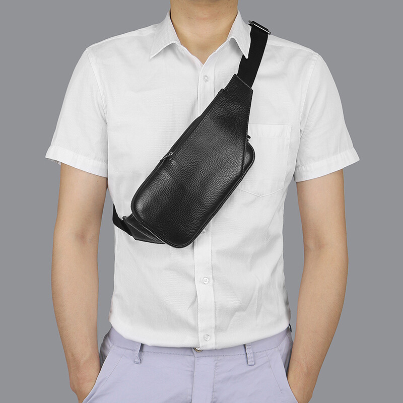 Malá kožená crossbody taška cez rameno, ľahký batoh na každý deň, tenká taška cez rameno proti krádeži, batoh cez rameno pre mužov a ženy.