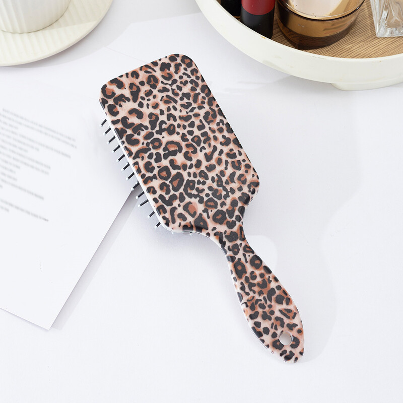 1 komad češlja s uzorkom leoparda sa zračnim jastukom, antistatičkom četkom za kosu, pogodan za sve tipove kose