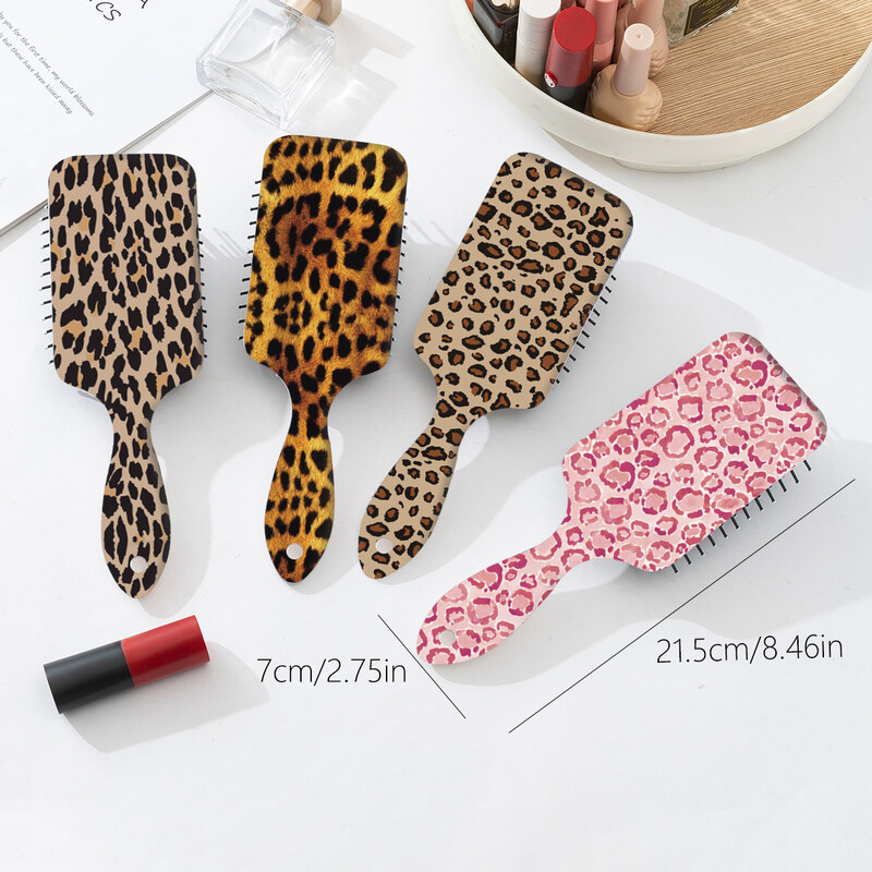 1 komad češlja s uzorkom leoparda sa zračnim jastukom, antistatičkom četkom za kosu, pogodan za sve tipove kose